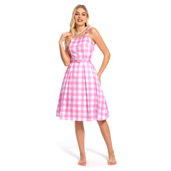 2023 Film Barbie Femme Margot Robbie Barbie Jupe Longue Rose Cosplay Costume