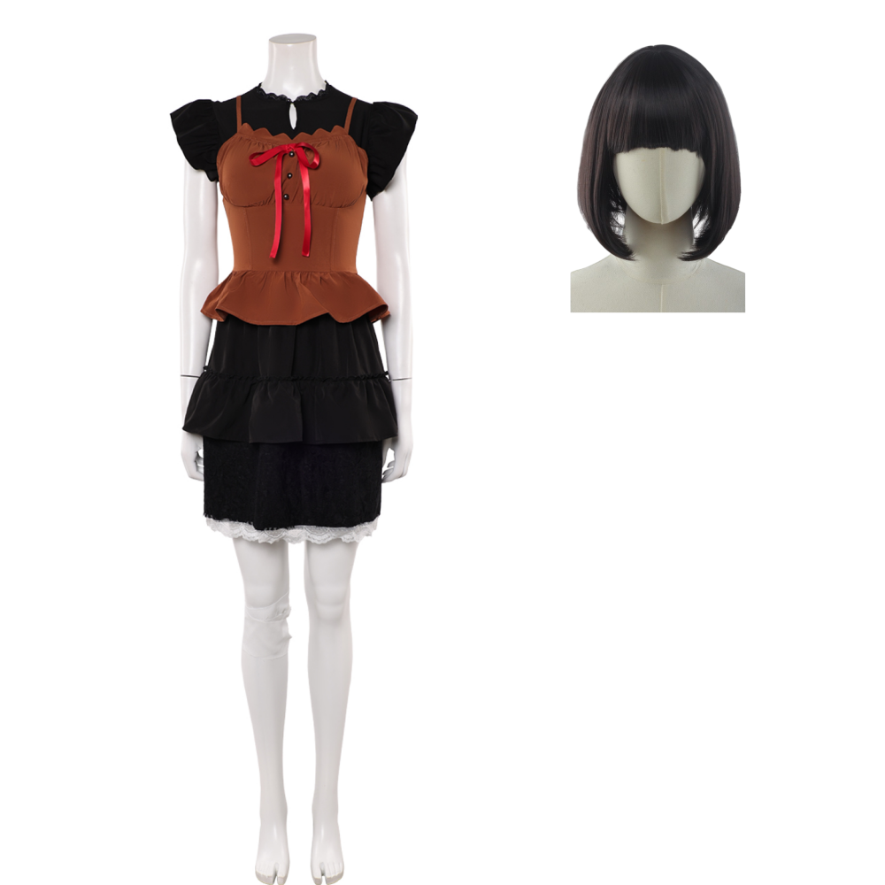 Cosplay Costume Mayu Amakura Fatal Frame 2 Remake(2026) Jeu Cosplay Robe Noire et Brune Tenue Femme