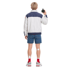 Cosplay Costume Roman Carax Cyberpunk: Edgerunners 2(2026) Anime Cosplay Manteau Bleu et Blanc Homme