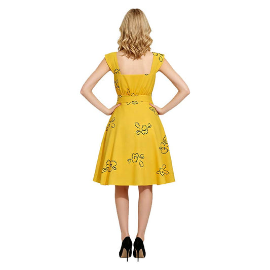 Cosplay Costume Mia La La Land Film Cosplay Robe Jaune Femme