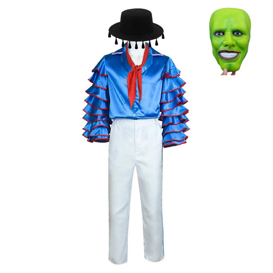 The Mask Jim Carrey Stanley Ipkiss Tenue Bleue Halloween Carnaval Cosplay Costume