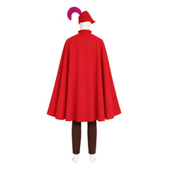 Cosplay Costume Prince Phillip La Belle au Bois Dormant(1959) Film Cosplay Tenue Rouge Homme