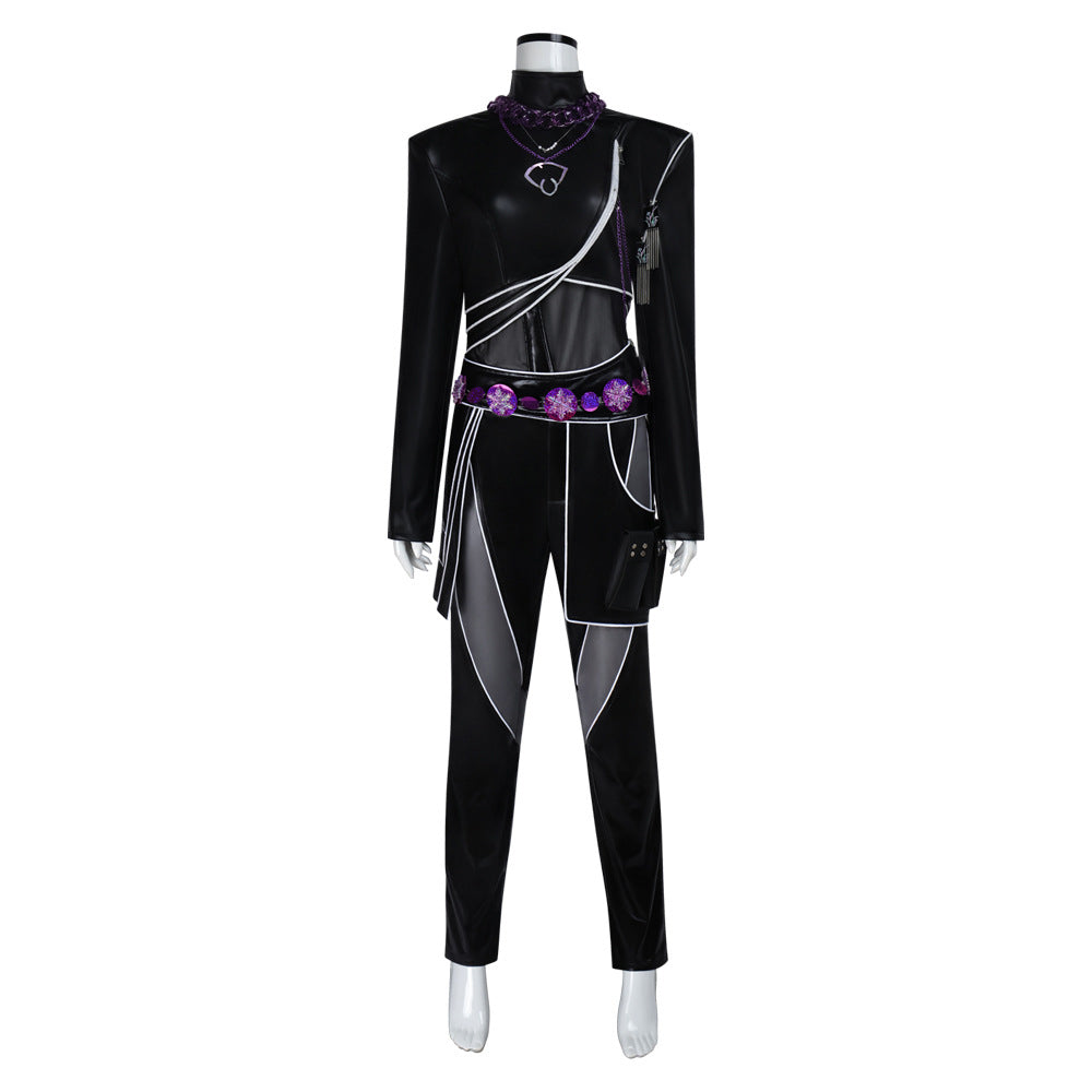 KPop Demon Hunters(2025) Huntrix Rumi Mira Zoey Combinaison Noire Cosplay Costume