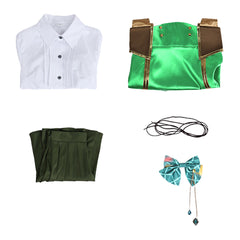 Cosplay Costume Sarah Isekai Slow Life Jeu Cosplay Tenue Verte Femme