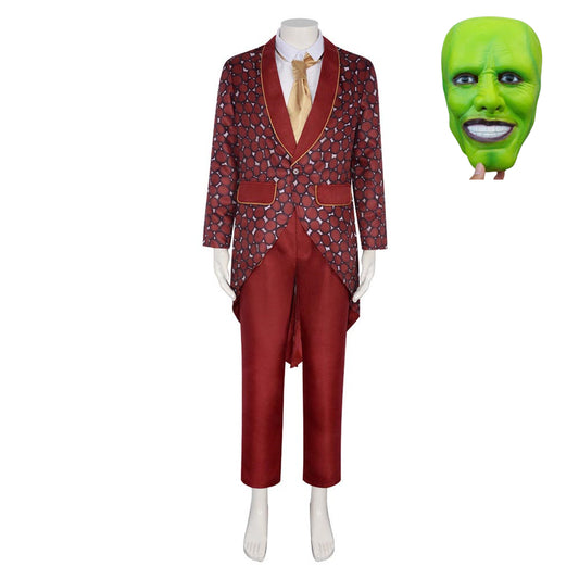 The Mask Jim Carrey Stanley Ipkiss Tenue Rouge Halloween Carnaval Cosplay Costume