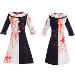 Cosplay Costume Clown Terrifier Film Cosplay Robe Noire et Blanche Femme