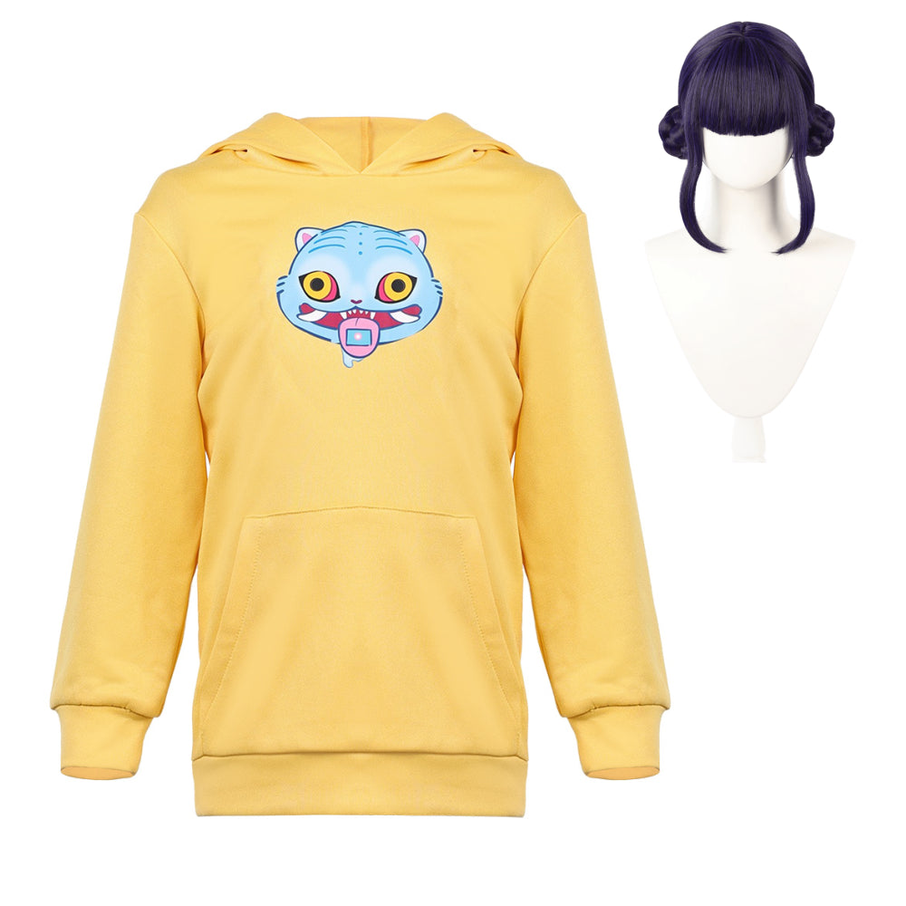 Enfant&Adulte Zoey Sweat-shirt à Capuche Jaune Cosplay Costume