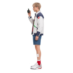 Cosplay Costume Roman Carax Cyberpunk: Edgerunners 2(2026) Anime Cosplay Manteau Bleu et Blanc Homme