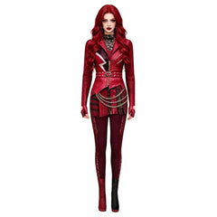 Cosplay Costume Red Descendants: Wicked Wonderland(2026) Film Cosplay Combinaison Rouge Adulte & Enfant Ver.2