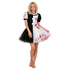 Cosplay Costume Clown Terrifier 4(2026) Film Cosplay Robe Blanche et Noire Femme