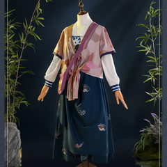 Where Winds Meet(2025) Hong Xian Wuxia Hanfu avec Cape Cosplay Costume
