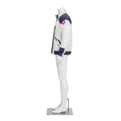 Cosplay Costume Roman Carax Cyberpunk: Edgerunners 2(2026) Anime Cosplay Manteau Bleu et Blanc Homme