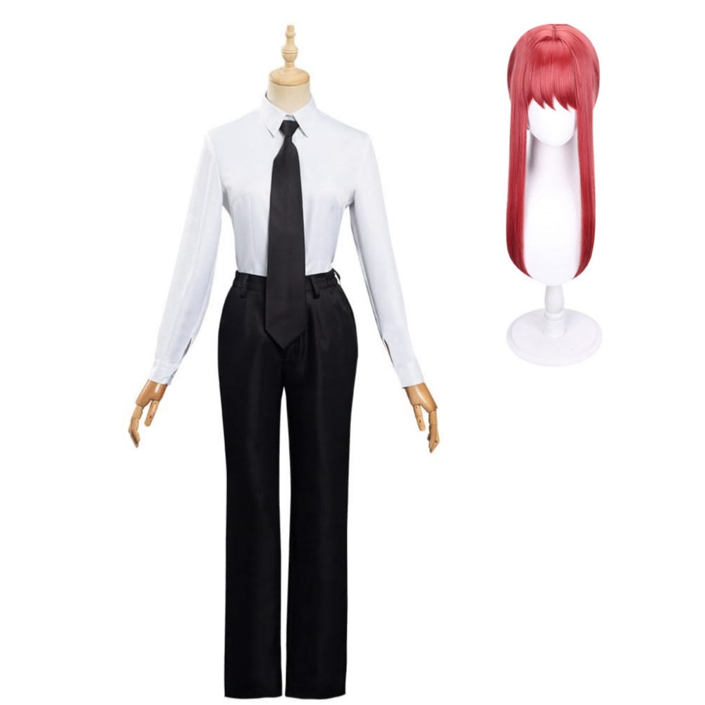 Adulte Chensō Man Makima Pantalon Top Cravate Cosplay Costume Perruque