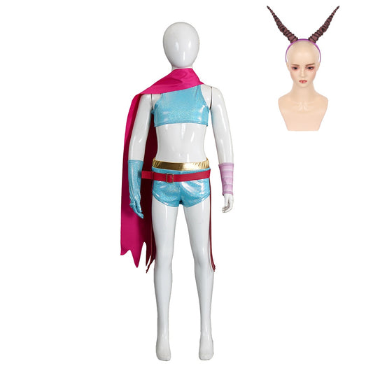 Adulte & Enfant Zootopia 2 Gazelle Tenue Bleue avec Châle Cosplay Costume Serre-tete
