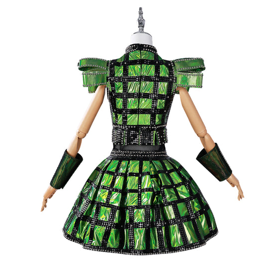Six Anne Boleyn Robe Verte Cosplay Costume
