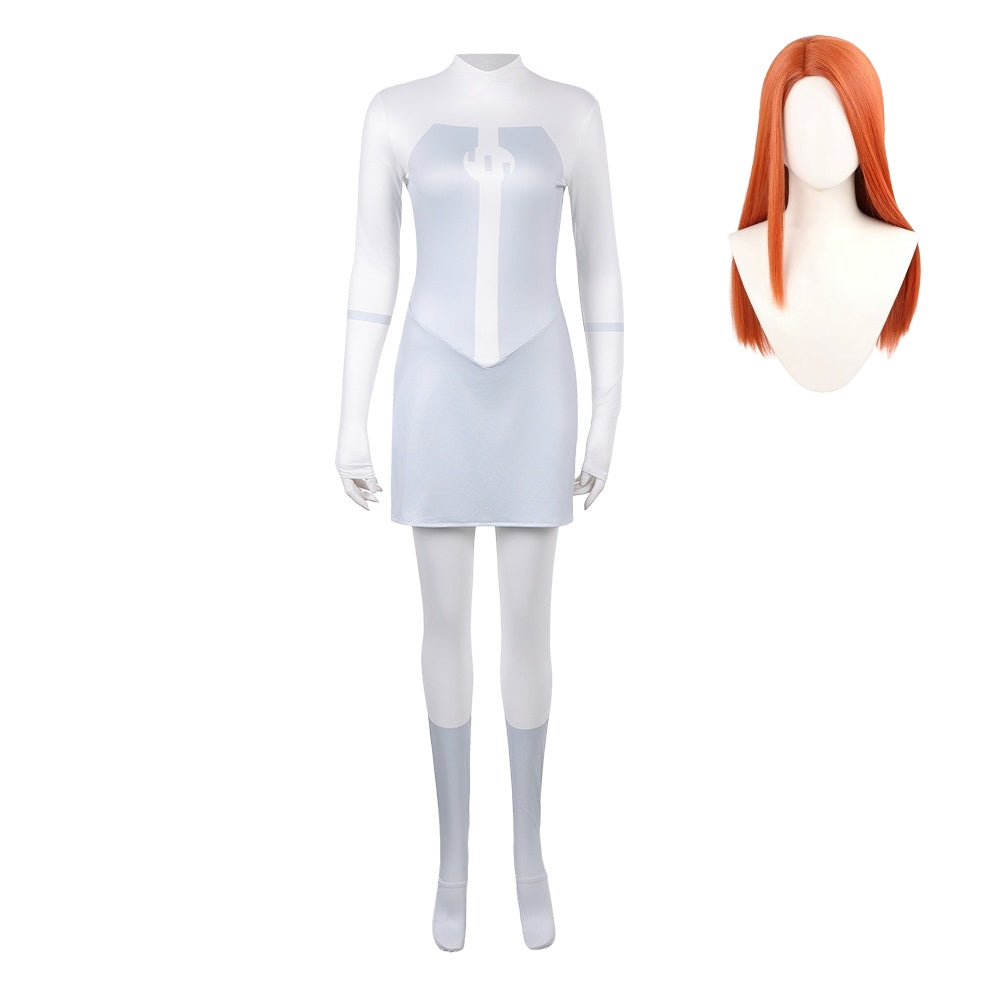 Cosplay Costume Atom Eve Viltrumite Invincible 4(2026) TV Cosplay Combinaison Blanche Femme Perruque