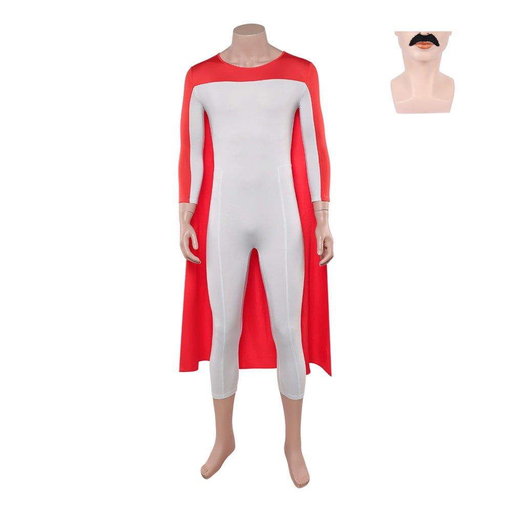 Cosplay Costume Coalition Soldier Nolan Invincible 4(2026) TV Cosplay Tenue Rouge et Grise Homme Barbe