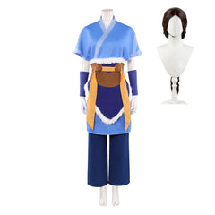Cosplay Costume Katara Avatar Aang: The Last Airbender(2026) Film Cosplay Tenue Bleue Femme Perruque