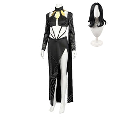 Cosplay Costume Lune Clair Obscur: Expedition 33 Jeu Cosplay Robe Noire Femme Perruque