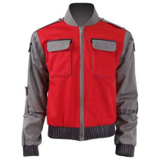 Cosplay Costume Marty McFly Back to the Future Film Cosplay Veste Rouge Homme