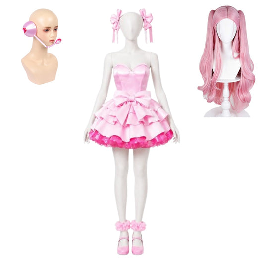 Cosplay Costume Mizi Alien Stage(2026) TV Cosplay Robe Rose Femme Perruque Clip