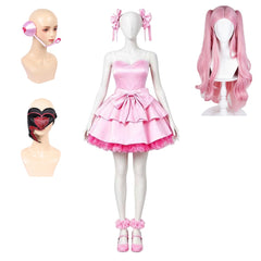 Cosplay Costume Mizi Zombie Stage AU Alien Stage(2026) TV Cosplay Robe Rose Femme Mic Perruque Masque