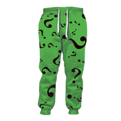 Cosplay Costume Riddler Batman Film Cosplay Pantalon Vert Homme