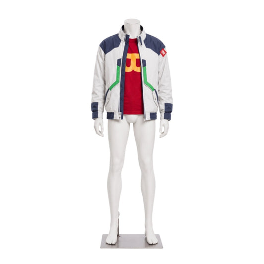 Cosplay Costume Roman Carax Cyberpunk: Edgerunners 2(2026) Anime Cosplay Manteau Bleu et Blanc Homme