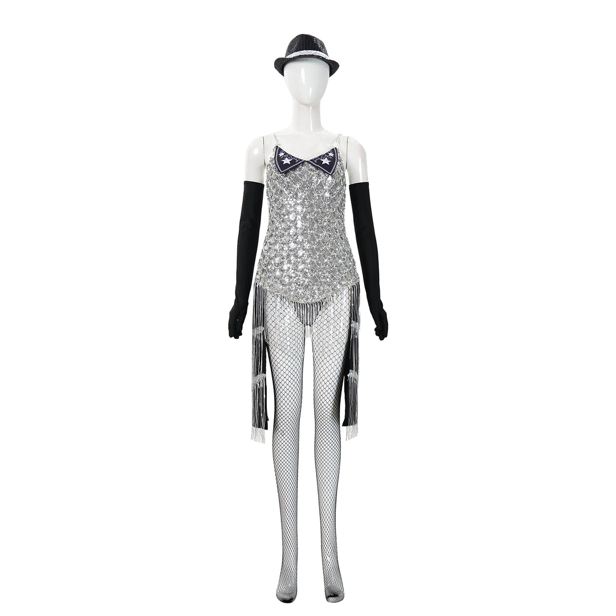 Cosplay Costume Satine Moulin Rouge Comédie Musicale Cosplay Robe Argentée et Noire Femme