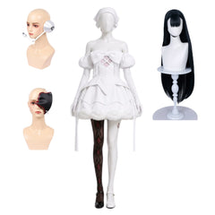 Cosplay Costume Sua Zombie Stage AU Alien Stage(2026) TV Cosplay Robe Blanche et Noire Femme Perruque Accessoire Masque