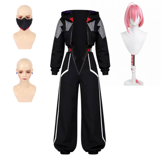 Cosplay Costume Talia Yang Cyberpunk: Edgerunners 2(2026) TV Cosplay Tenue Noire Femme Ver.2 Perruque Masque Boucle d'Oreilles