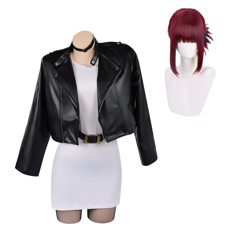 Cosplay Costume Tayama Smoking Behind the Supermarket with You(2026) Anime Cosplay Tenue Noire et Blanche Femme Perruque