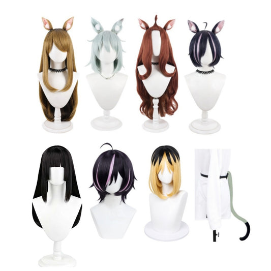 Cosplay Perruque Chainsmoker Cat(2026) Anime Cosplay Perruque+Oreilles 7pcs