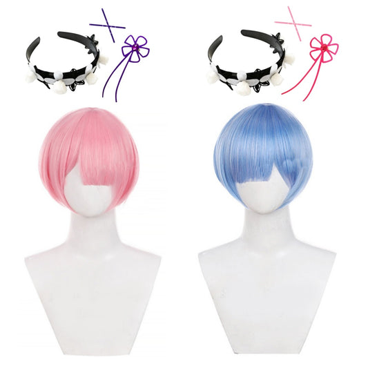 Cosplay Perruque Rem/Ram Re Zero Saison 4 The Stars that Inscry the Present(2026) Anime Perruque Femme