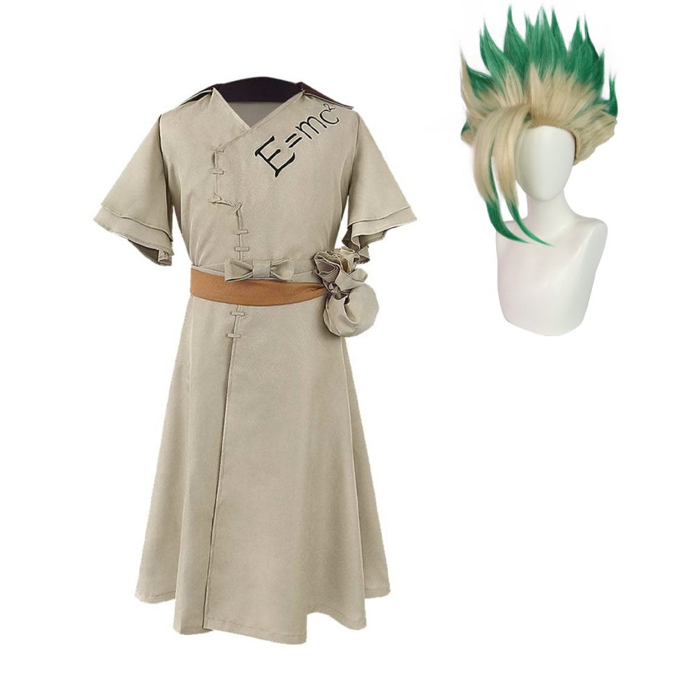 Dr.STONE Shigami Senkuu Cosplay Costume Perruque