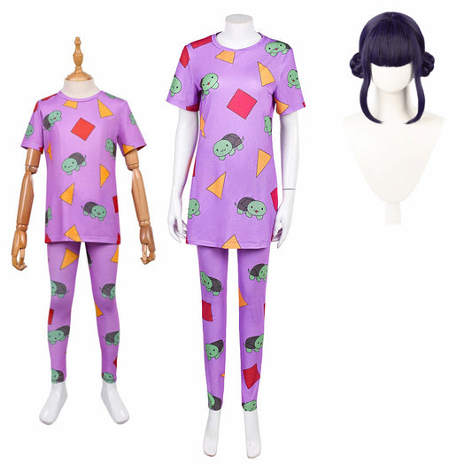 Enfant&Femme KPop Demon Hunters(2025) Huntrix Zoey Pyjama Violet Cosplay Costume
