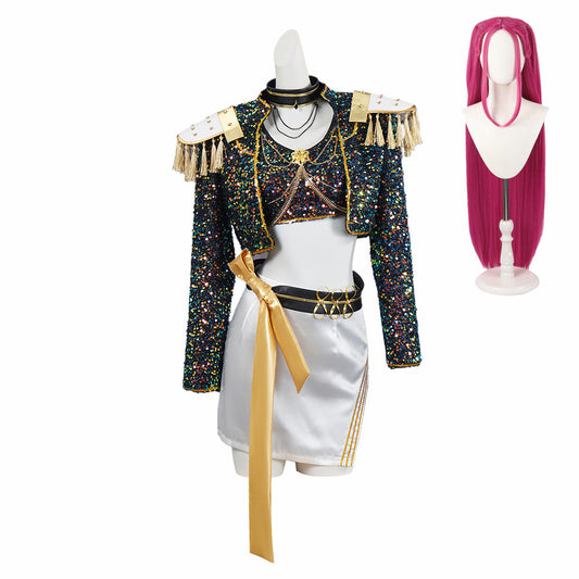 Enfant KPop Demon Hunters(2025) Huntrix Mira Golden Tenue Noire Cosplay Costume