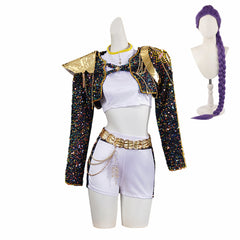 Enfant KPop Demon Hunters(2025) Huntrix Rumi Golden Tenue Noire Cosplay Costume