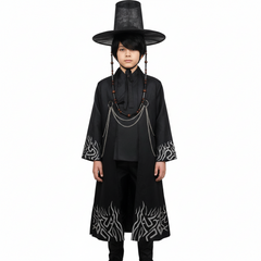 Enfant Kpop Demon Hunters(2025) Saja Boys Tenue Noire Cosplay Costume