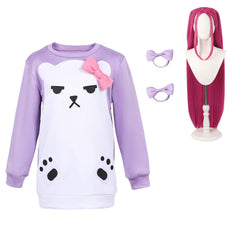 Enfant&Femme KPop Demon Hunters(2025) Huntrix Mira Pyjama Violet et Blanc Cosplay Costume