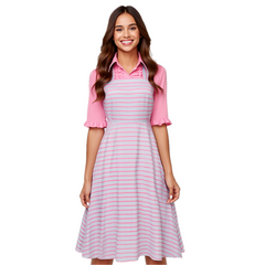 Femme Wicked Glinda Robe Rayée Cosplay Costume