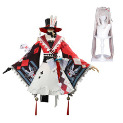 Honkai: Star Rail Sparkle SP Robe Rouge et Blanche Cosplay Costume Perruque