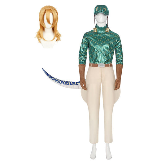 JJBA Diego Brando Tenue Bleue Cosplay Costume Perruque
