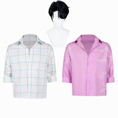 KPop Demon Hunters(2025) Saja Boys Jinu Chemise Blanche et Rose Cosplay Costume