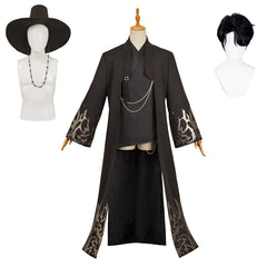 KPop Demon Hunters(2025) Saja Boys Jinu Saja Haut+Veste Noire Cosplay Costume Perruque hapeau