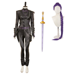 Kpop Demon Hunters(2025) Huntrix Rumi Tenue Noire en Cuir Cosplay Costume