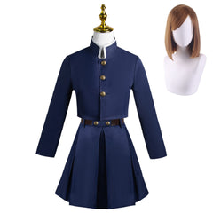 Kugisaki Nobara Jupe d'Uniforme Bleue/Noire Cosplay Costume Perruque