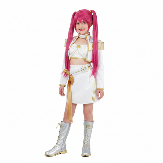 Enfant KPop Demon Hunters(2025) Huntrix Mira What It Sounds Like Tenue Blanche Cosplay Costume