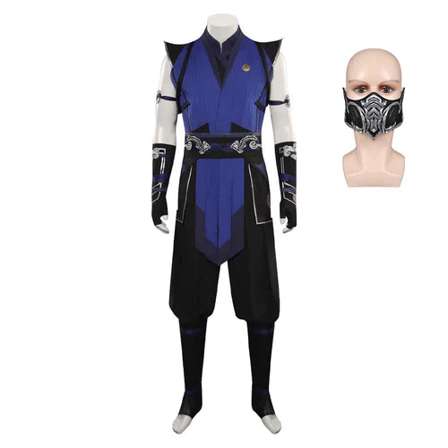 Mortal Kombat Sub-Zero Bleu Tenue Jeu Homme Cosplay Costume