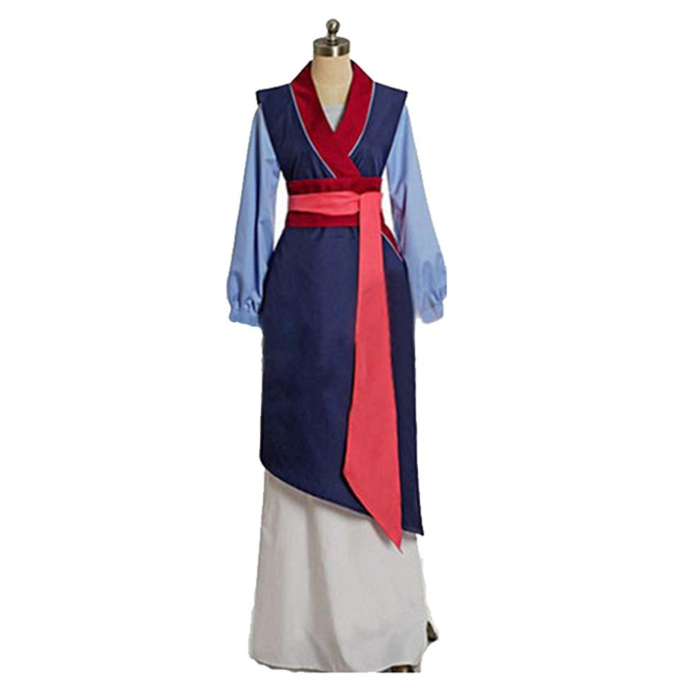 Mulan Hua Adulte Femme Mulan Robe Bleue Halloween Cosplay Costume